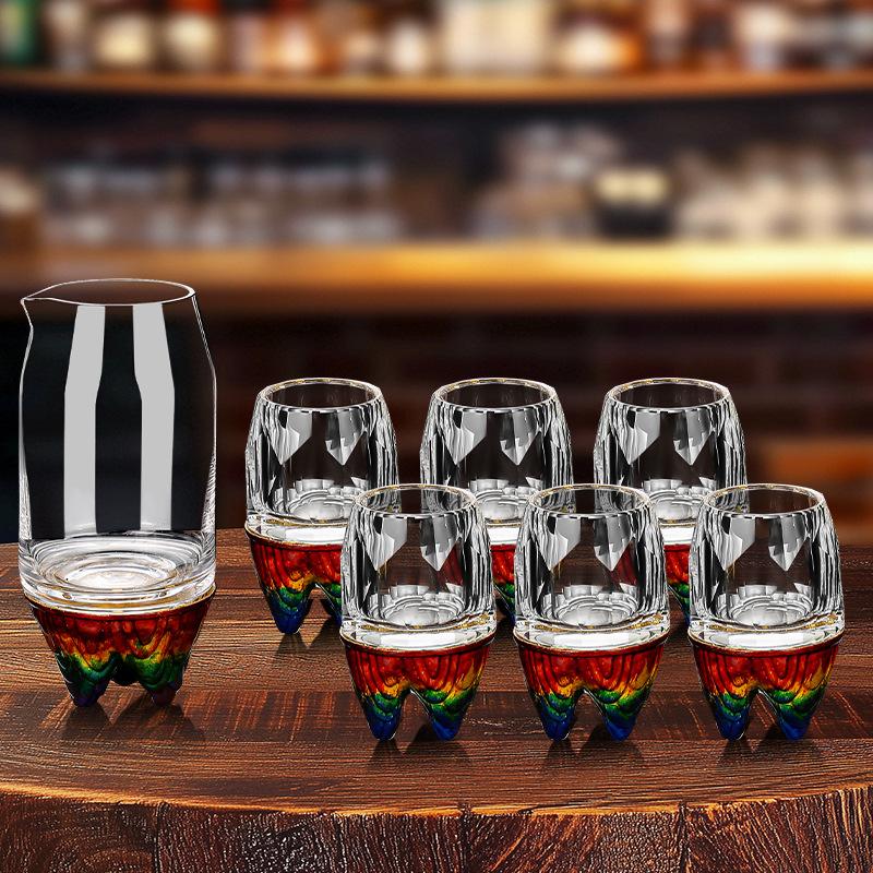 Baijiu Cup Household Creative Spirits Cup Transparent Glass One Mug Small Wine Glass One or Two Glasses Wine Dispenser