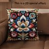 2D Colorful Floral Embroidered Pillow Covers For Home Pattern Cushion Cover Suitable For Sofa Bedroom Car Pillow Cover