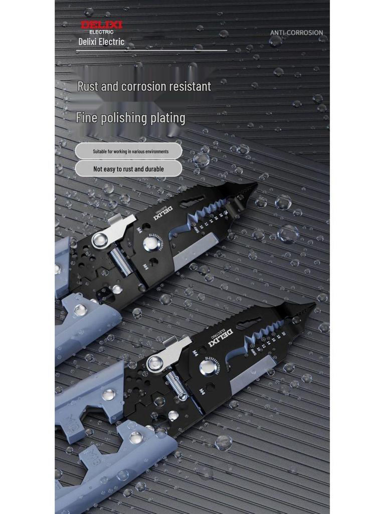 Delixi Electrician Multifunction Wire Strippers: Skinning, Crimping, Wrapping, Cutting Pliers