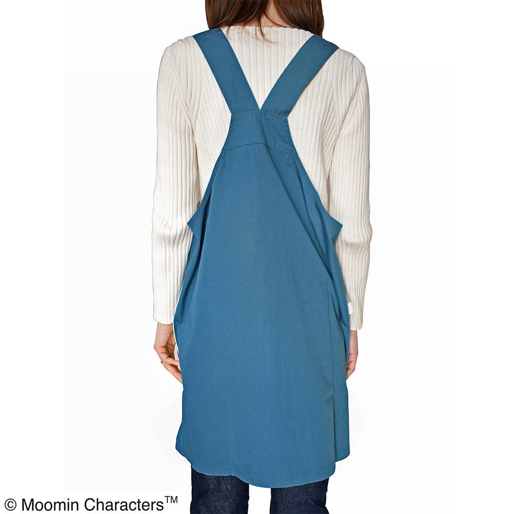 Saint Ladies Moomin Striped Navy Size Total 89cm Apron, (Unisex) [ST-IM0050], M-LL (Men's S-L), Bust Approx. 79-104cm, Length Approx.