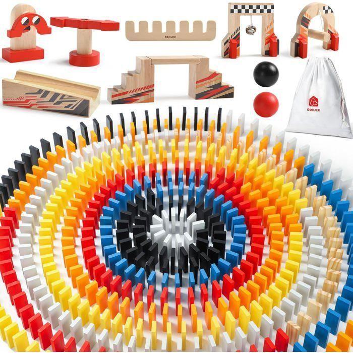 Jeu de Domino Rally coloré en bois 115 pièces - Dorjee - D3.400 - A partir de 4 ans