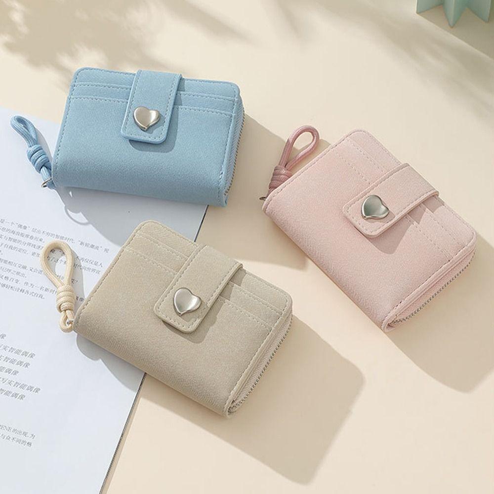 Mehrere Kartenfächer Kartenhalter Herzförmige Schnalle Münzbörse Koreanischer Stil Geldbörse Tasche Damen