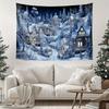 Winter Wonderland Snowy Town Tapestry Home Decoration Magical Christmas Scene Wall Hanging Living Room/Bedroom Backdrop Cloth