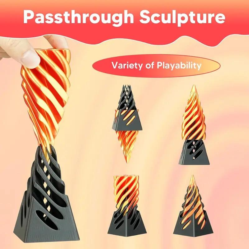 3D Printed Spiral Decompression Toy, Quick Acting Fingertip Decompressor Series