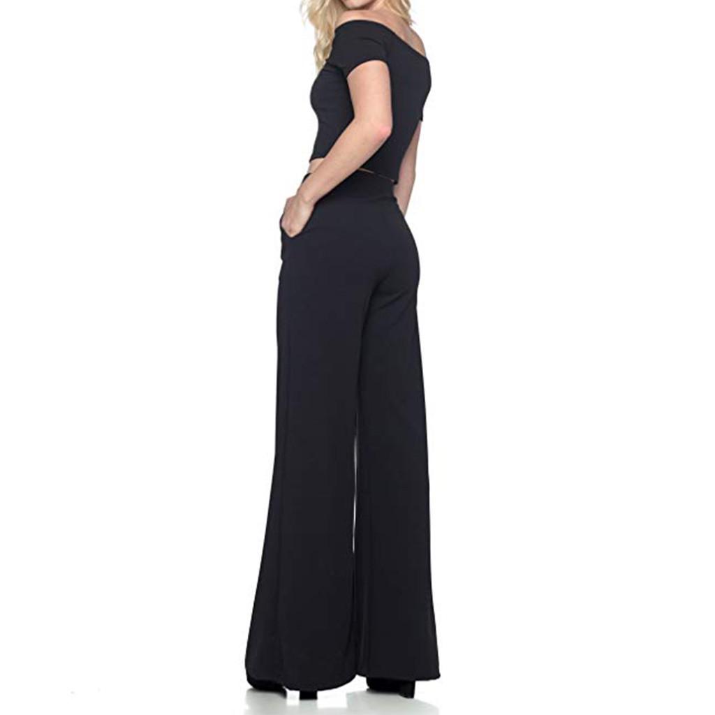 Hochwertige Damen-Hose mit hoher Taille, modisch, solide, lockere, weite, lange Hose, fließende Palazzo-Hose
