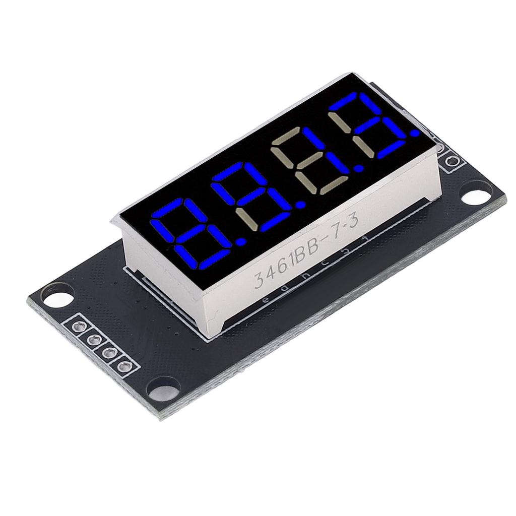 4 Digit Tube LED 7 Segment Display TM1637 Driver Digital Optoelectronic Module Blue 0.36in