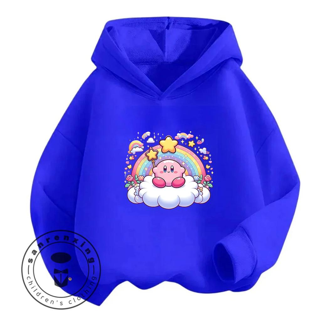 Cartoon Print Kirby Hoodie New 2026 Hot Selling For Kids Teenagers Boys Girls Autumn Winter Fashion Casual Trendy
