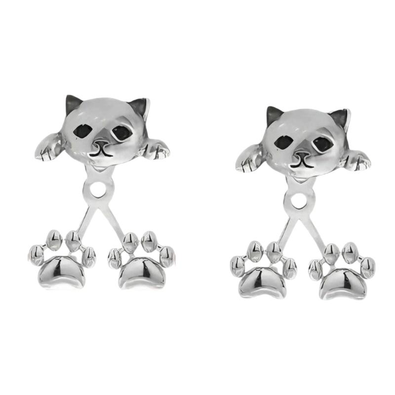 

Adorable Cats Earrings Crafted from Alloy for Unique Comfortable Fit Featuring Front Back Designs 1