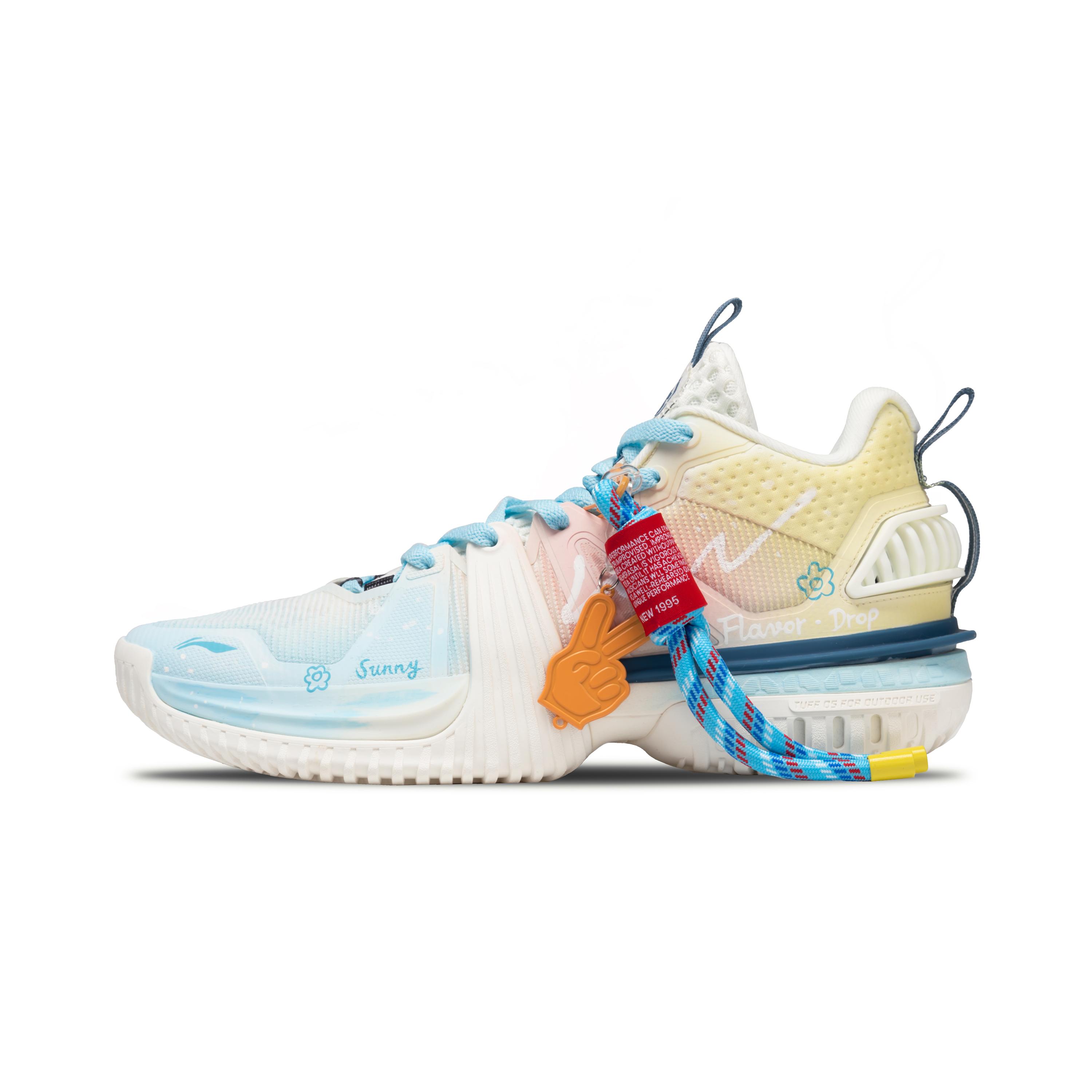 Li Ning Storm 2024 Амортизация Дышащая Поддержка Низкие Баскетбольные Кроссовки Мужские Сине-Желтые ABFU017-3(Команда523-) 43