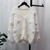Dreidimensionale Blume Imitation Nerz Samt Gestrickte Strickjacke Damen Herbst Neu Kleiner Duftendes Temperament Locker Weich Wachsig Pulloverjacke