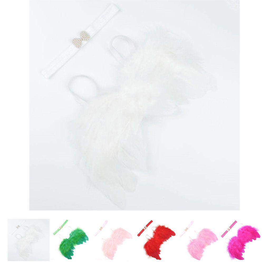 Baby Newborn Angle Wing And Small Bow Headband Photograph Prop Pearl Bow Headband Photograph Prop Suit Infant Clothes Suit