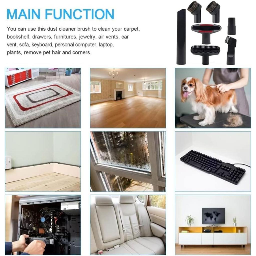 7 Pieces Versatile Vacuum Cleaner Nozzles Plastic Vacuum Cleaner Attachment Set Perfect for Home and Commercial Cleaning