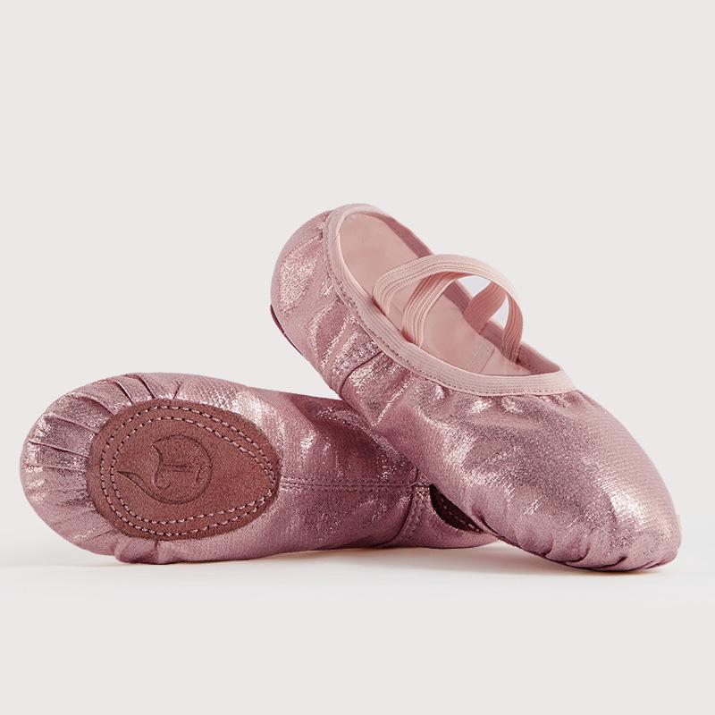 Rosa Ballett-Tanzschuhe für Mädchen: Weiche Sohle, Rutschfest, Kristall-Design, Kleinkind- bis Kindergrößen