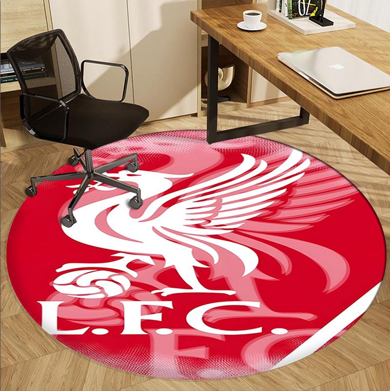Liverpool F.C Pattern Round Rug, Indoor/Outdoor Mat, for Picnic, Gameroom, Bedroom, Office, Living Room, Home Decor Carpet, Birthday Gift