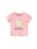 European Style Girl's Summer Cartoon Print T-shirt - Round Neck, Short Sleeve for Kids