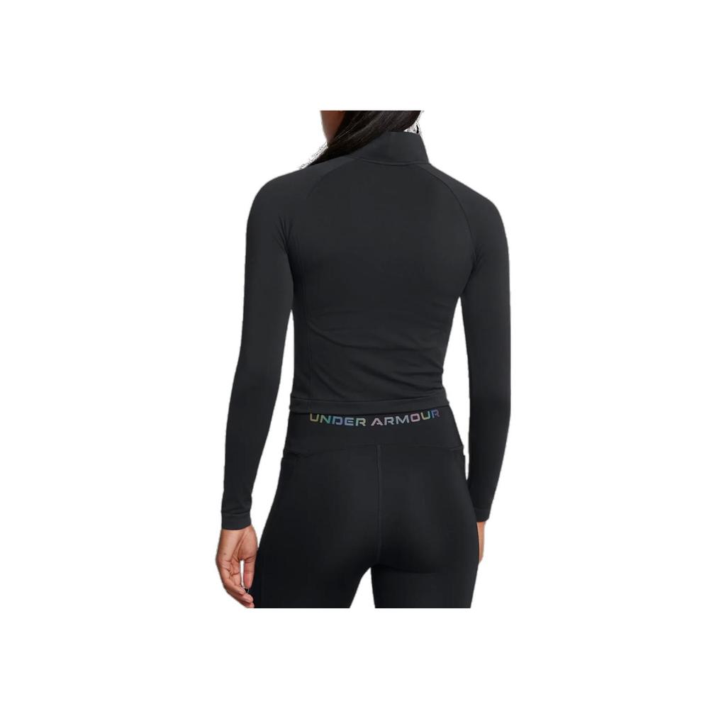 Under Armour Vanish Seamless Solid Color Breathable Short Sports Top Women Tops Black 1384405-001