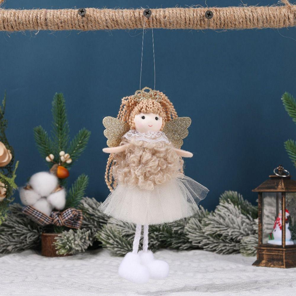 Durable Plush Angel Pendant Handmade Xmas Angel Ornaments Christma Doll Ornaments  Wedding Party