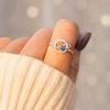 Huitan Planet Finger Ring for Women Fashionable Blue Stars Silver Color Rings Daily Wear Statement Accessories Creative Jewelry