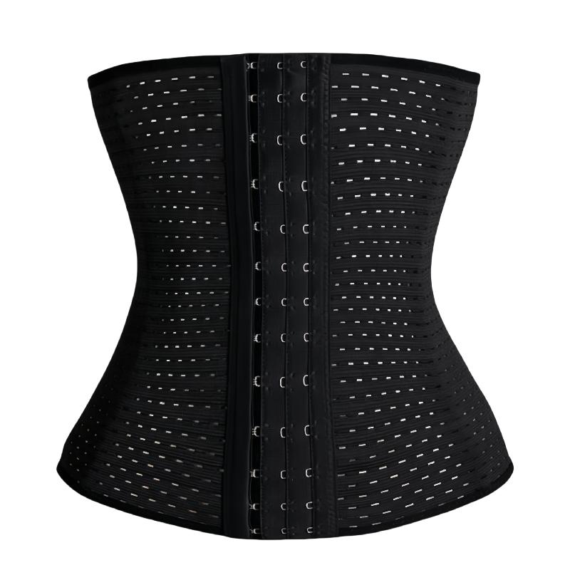 Women's Adjustable Breathable Spandex Nylon Waist Training Belt Hollow Corset Body Slimming Strap Compression Fitness Girdle for