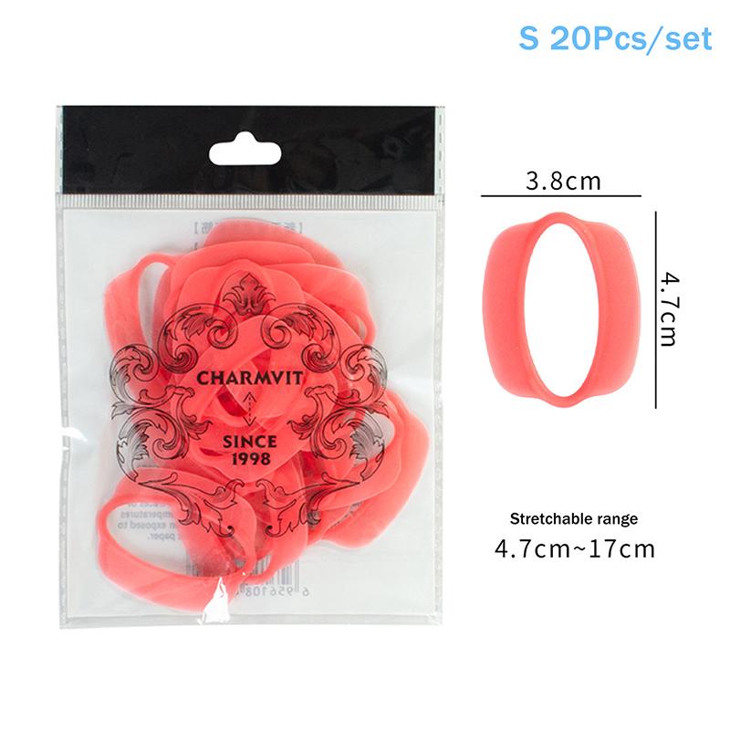 

20Pcs Heat Resistant Traceless Perm Silicone Bands Elastic Rubber Hair Rings Styling Tools for Digital Cold Rods