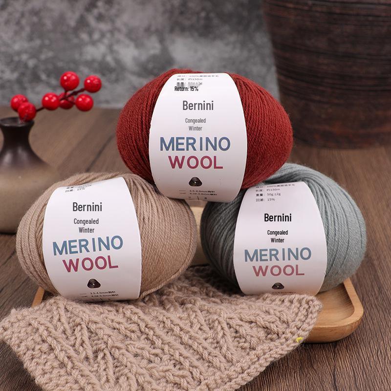 Merino Wool Yarn for DIY Knitting - Morandi Colors, Medium Thickness, Perfect for Hand-Knitted Hats.