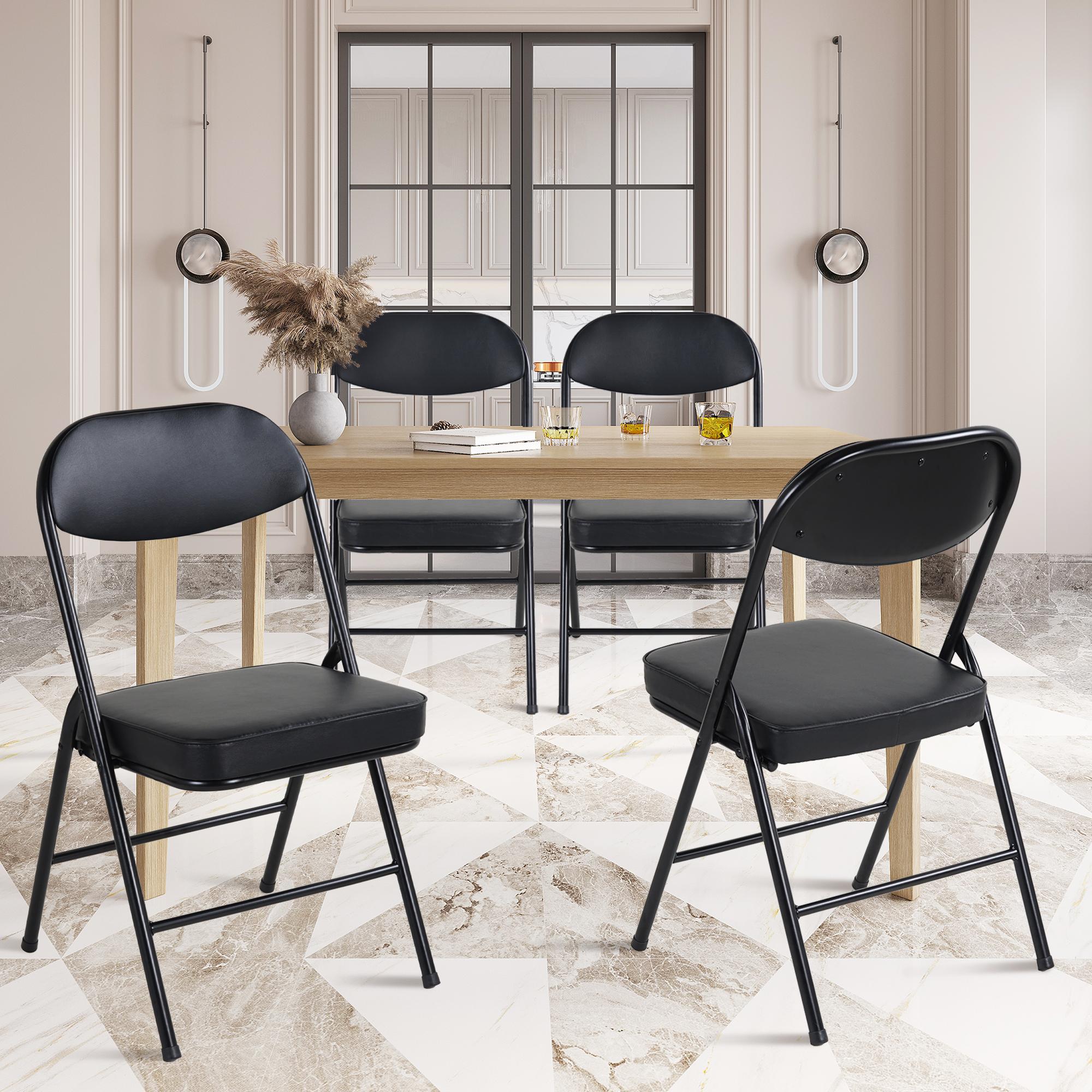 4 Pack Folding Chairs with Comfortable