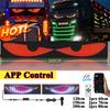New APP Control  LED Truck Car Devil Eye Light Scrolling Pixel Panel For Board Windshield Free Custom Text 12V 24V 120/150/200cm