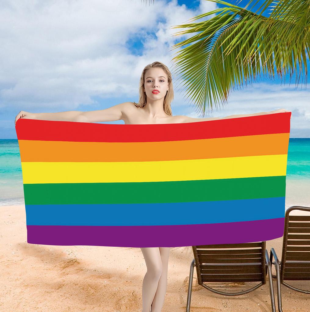 Rainbow Lgbt Printing Beach Towel One Piece Bath Towel 75X150Cm Bathroom Shower Washcloth Home Decor