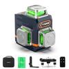 CIGMAN 3D Laser Level with Remote Control, 3x360° Green Laser, 30m Working Range, Magnetic Rotating Stand, and Type-C Charging Cable (CM701)