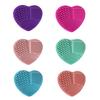 Silicone Sponge Makeup Brush Cleaner Portable Travel Heart Shape Foundation Brush Cleaning Mat Double Sided Cosmetic Brush Washing Pad