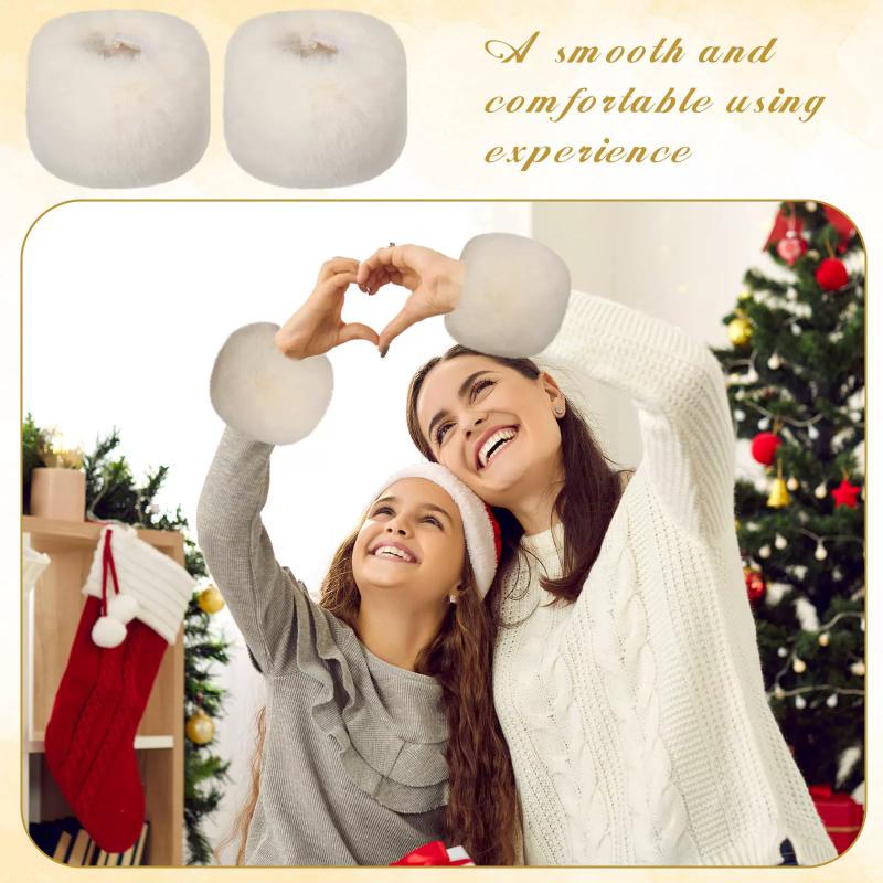 Women Winter Cold Warm Faux Fur Elastic Wrist Slap On Decorative Wrist Cuffs Ladies Solid Color Arm Warmer Plush Wrist Protector