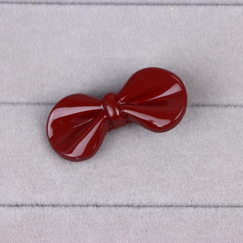 1Pairs New Year Festival Atmosphere Head Clip Wine Red Bow Bang Clip Duckbill Clip Sweet Retro High Quality Hair Accessories