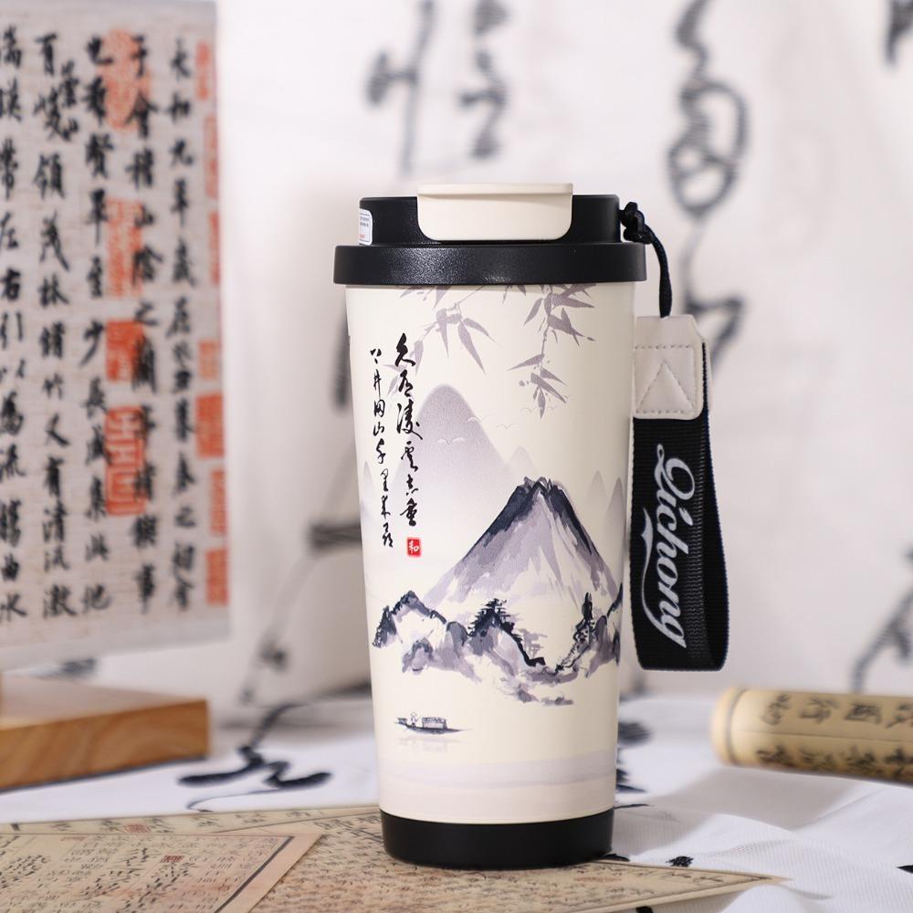 New Style 500ml Coffee Cup Large Capacity Double-layer Insulated Cup Stainless Steel Reausable Vacuum Mug Travel