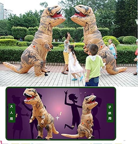 Aufeeky Cadılar Bayramı Dinozor Binici Kigurumi T-Rex için Şişirilebilir Canavar Partiler Çocuklar İçin, Hava Dolu Kostüm, Hafif,