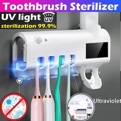 Sterilizátor zubnej kefky UV svetlom Držiak zubnej kefky Automatické vytláčacie pasty Dávkovač zubnej kefky sterilizátor UV svetlom