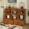 Practical Wood Desktop Organizers 6 Compartments 2 Additional Hide Drawers