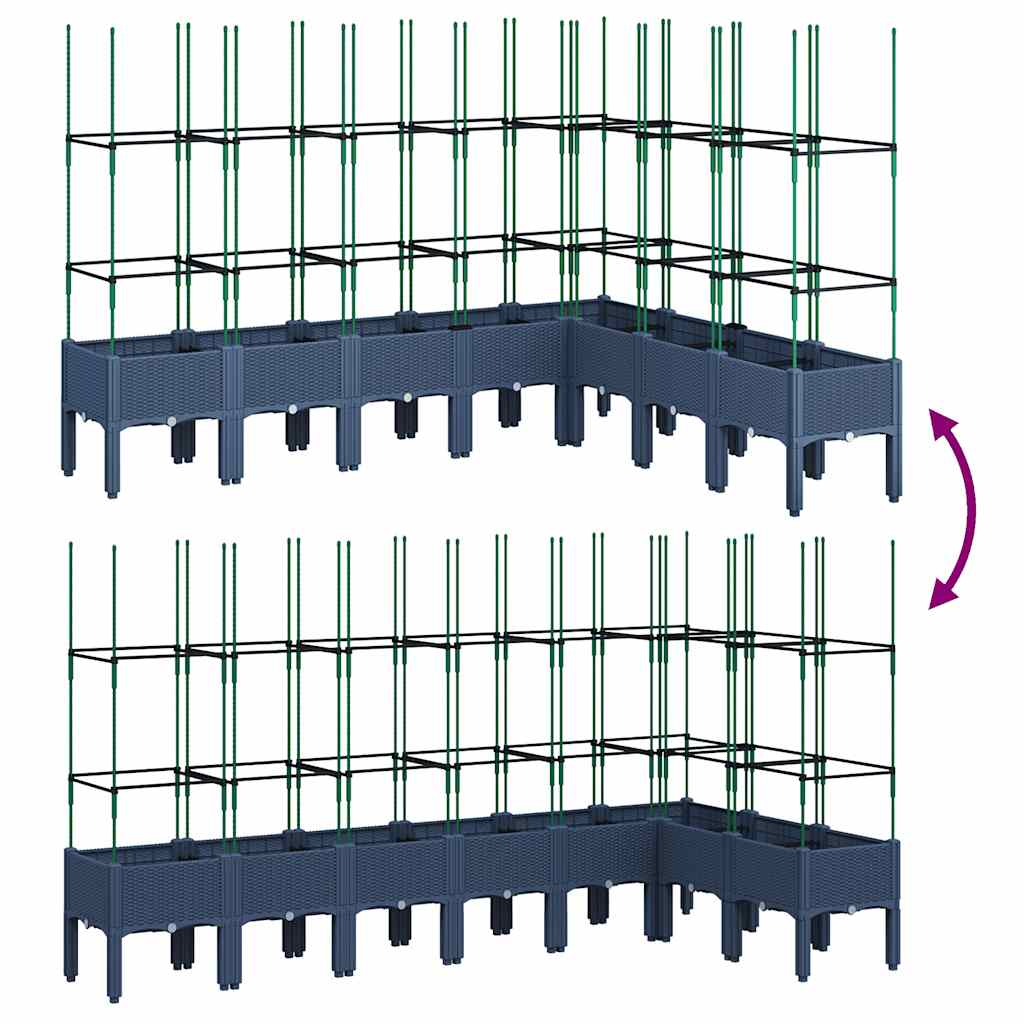 Planter with Trellis Blue Grey 200 x 160 x 142.5 cm PP