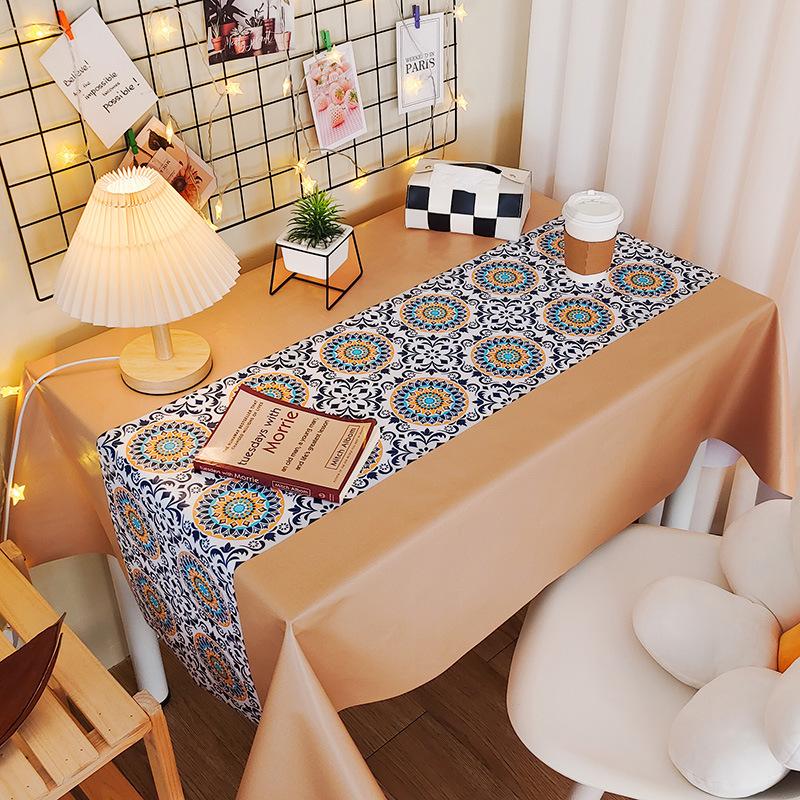 Tablecloth Waterproof And Oil-Proof Leave-In Fabric Desk Rectangular Dining Table Cloth Pvc Coffee Table Table Mat Tablecloth