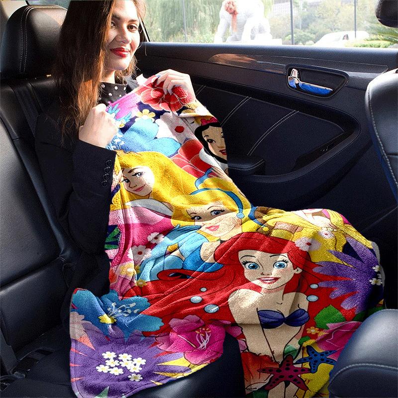1pc Princess Printing Blanket - Soft, All-Season Throw for Living Room, Bedroom,Personalized Gift with Adorable Cartoon Design