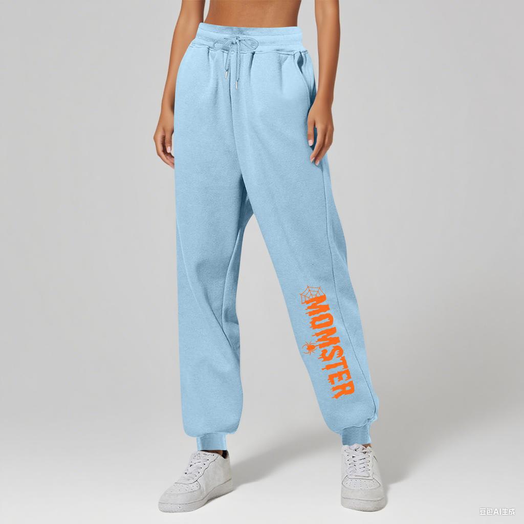 Ladies' Printed Unisex Casual Pocket Drawstring  Pants