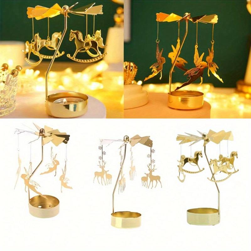 Rotating Metal Heat Candle Holder Spinning Tealight Stand for Festive Occasions Ideal Table Centerpiece and Decorative Accent