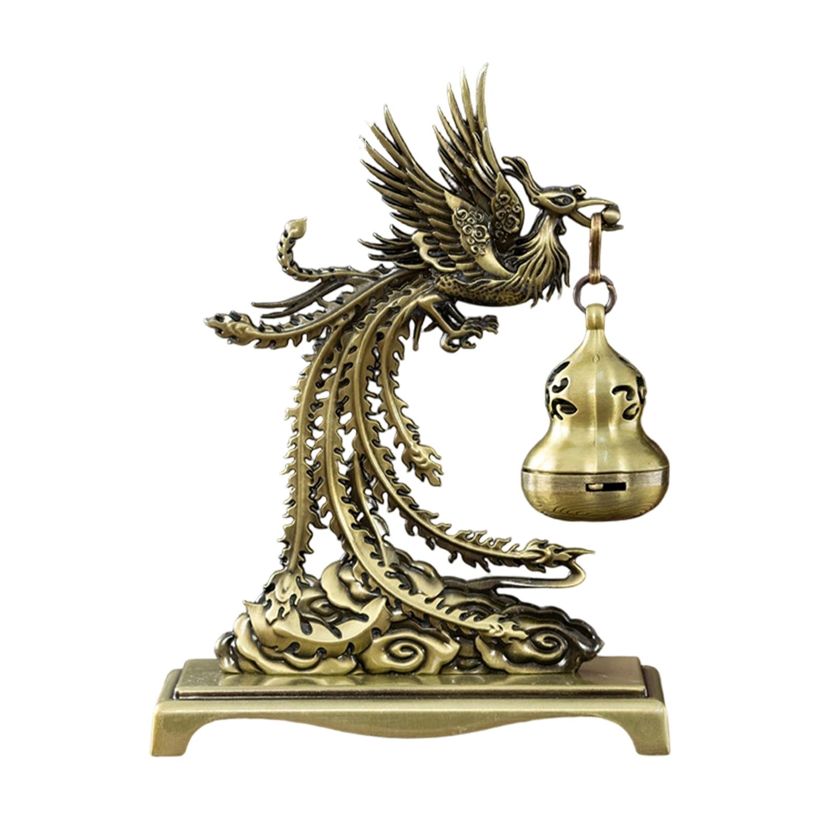 

Phoenix Statue Hanging Incense Burner Incense Holder for Tea House Office золотий