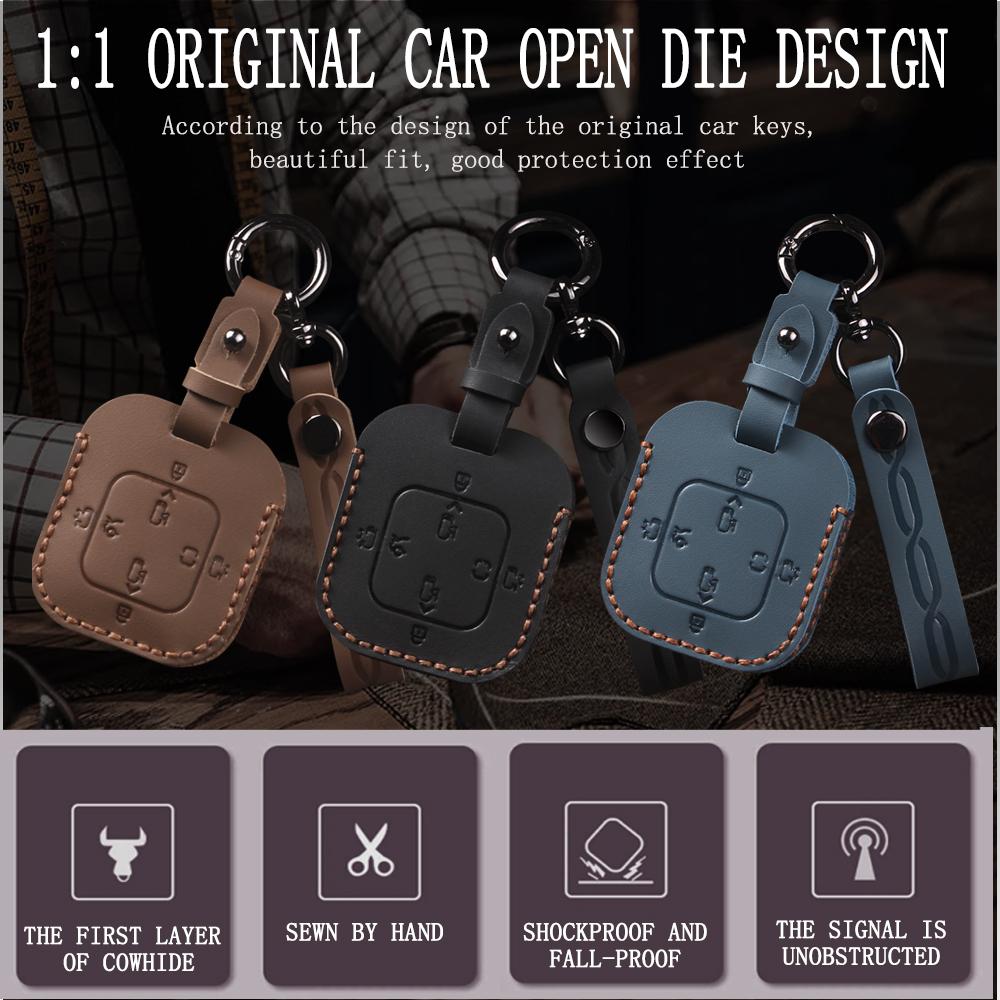 Leather Car Key Case Full Cover Shell Holder Protection For Zeekr 001 007 Zeekr 009 X Car Accessories