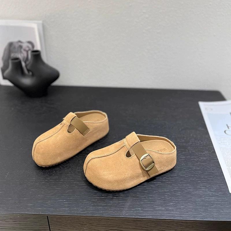 Thick bottom heightening mango women's spring and summer new casual outer wear one-pedal bag head slippers