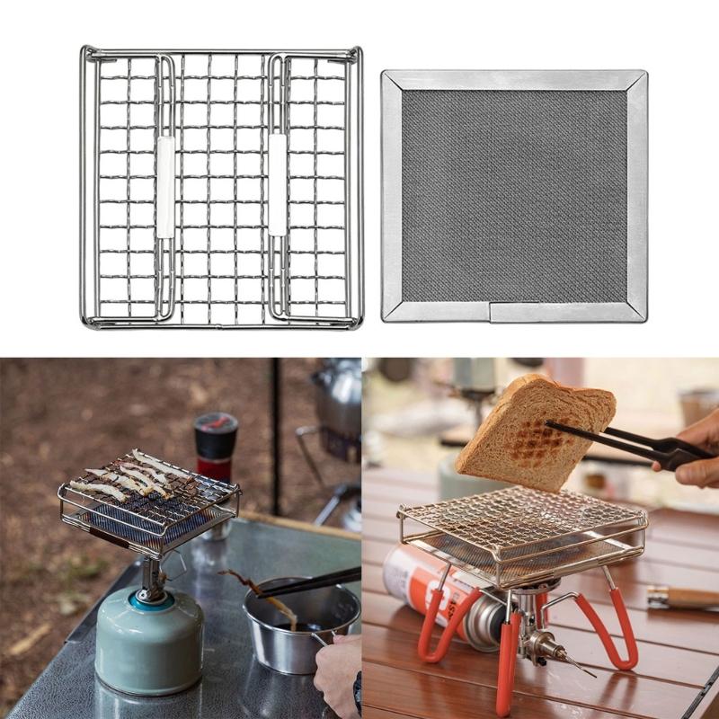 Stainless Steel Baking Cooling Rack Foldable Toast Grill Camping Cooking Tool