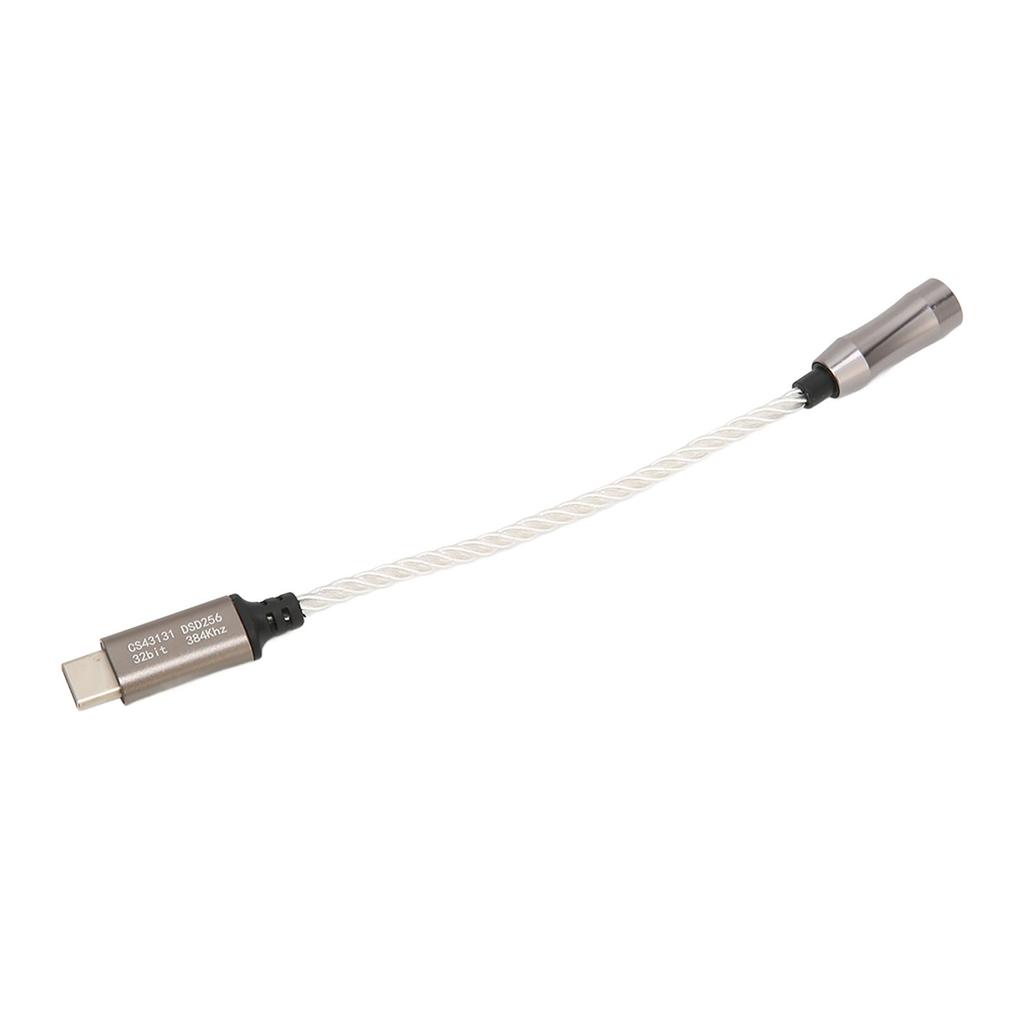 Typ C auf 3,5 mm Kopfhörerverstärker 15 cm 5,9 Zoll 120 dB Kopfhörerverstärker für Android PC Silber