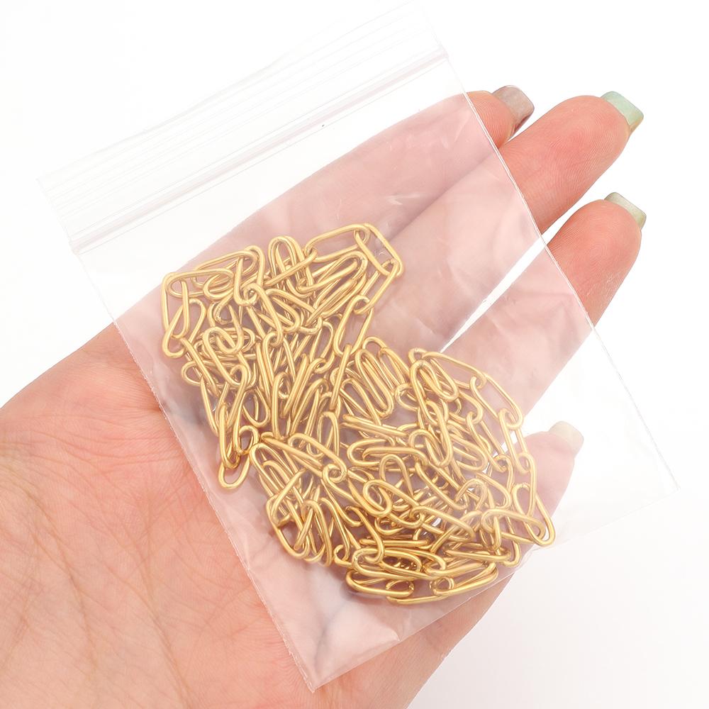 1Meter Stainless Steel Paperclip Chain for Necklace Bracelet Choker Jewelry Making Components DIY Gold Steel Color Link Chain