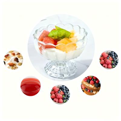 Letní pohárky na zmrzlinu, jogurt, pudink ve tvaru okvětních lístků, skleněné pohárky na dezerty, miska na oříšky a ovocný salát, sklenice na víno Pro domácnost, cukrárnu