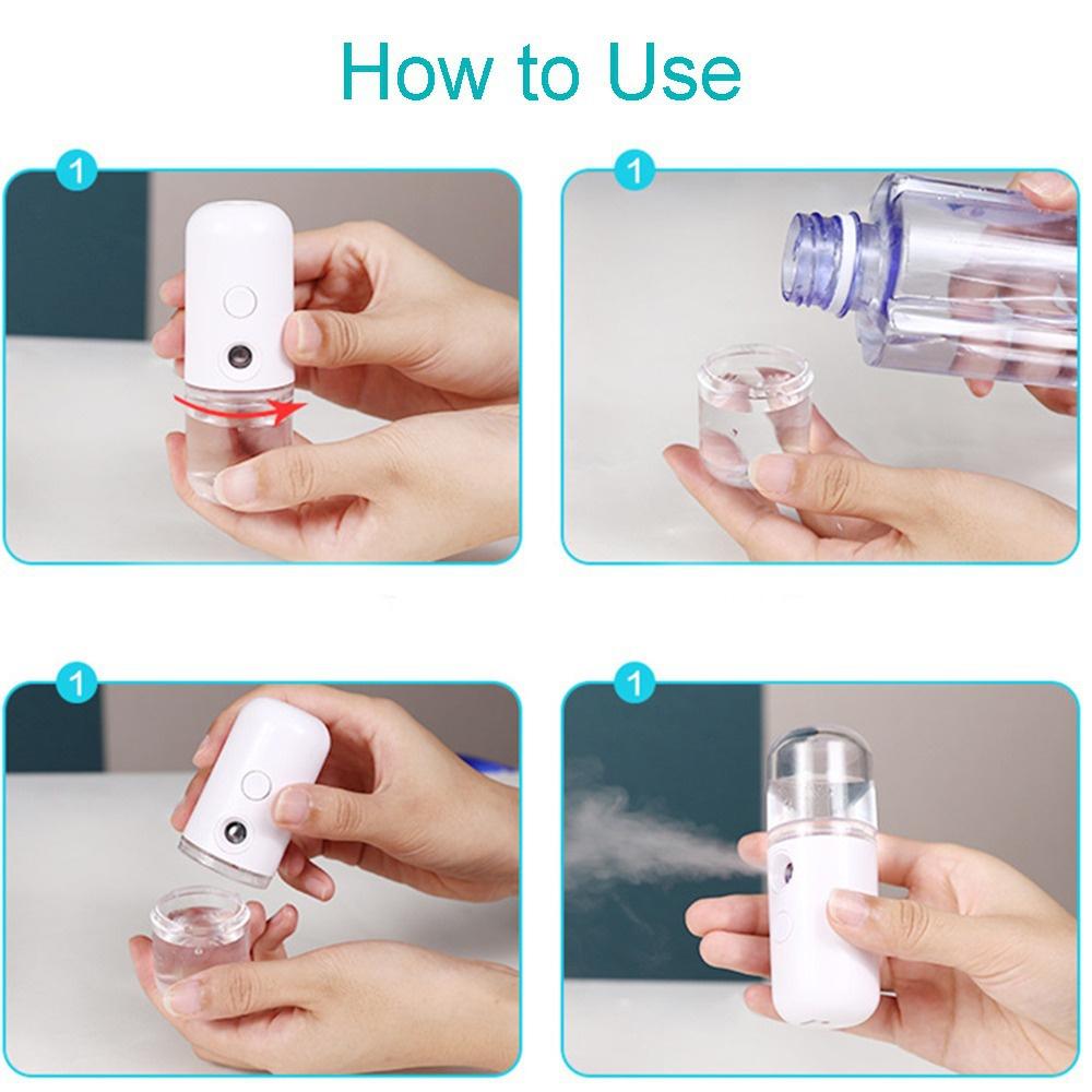 30ML Nano Facial Mist Sprayer Portable USB Mini Face Steamer Humidifier for Skin Care Hydration Beauty Tool