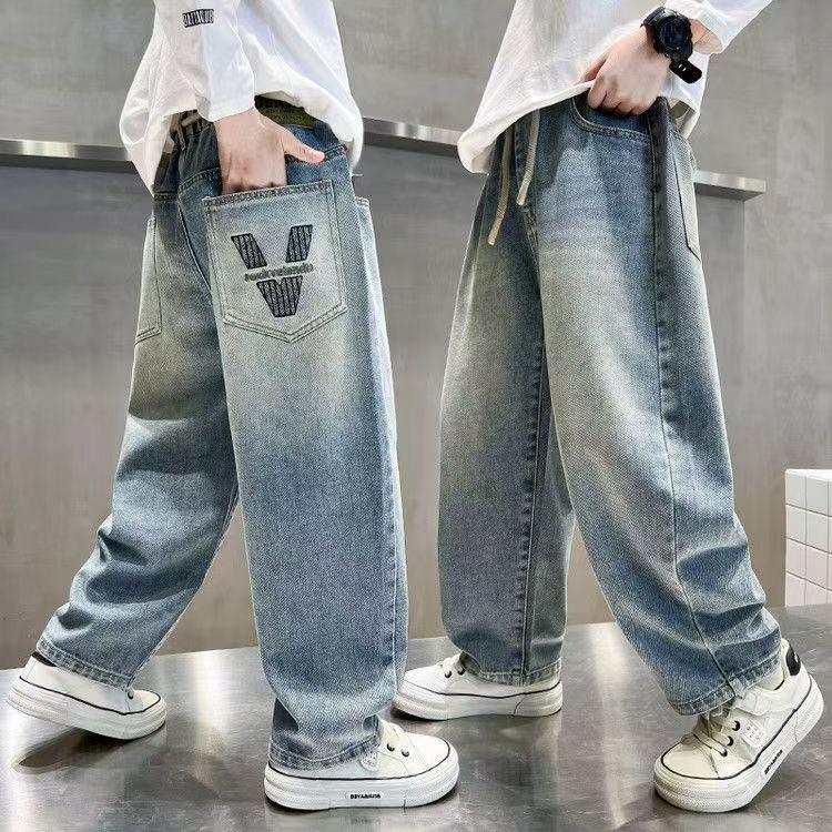 Jungen Jeanshose - Frühling/Herbst Stil, Lockerer Schnitt, Trendige Lange Hose für Kinder